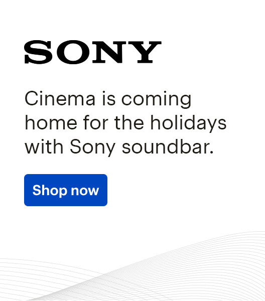 Sony. Cinema is coming home for the holidays with Sony soundbar. Shop now