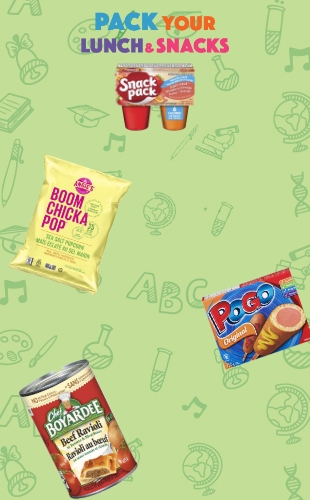 Pack your lunch & snacks.